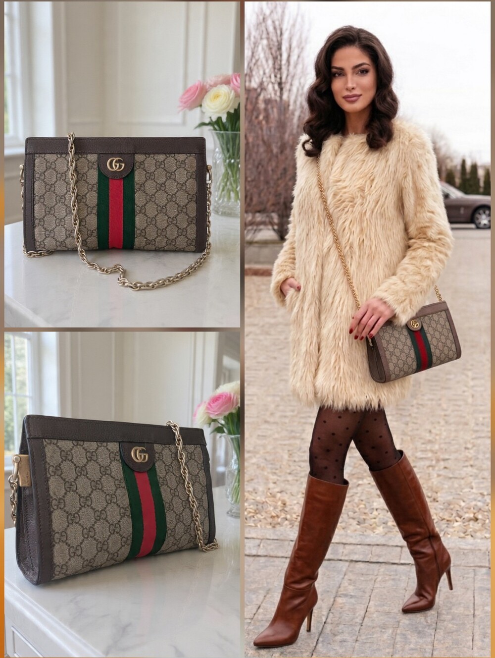 Gucci Vintage Ophidia GG Supreme Chain Shoulder Bag 💕